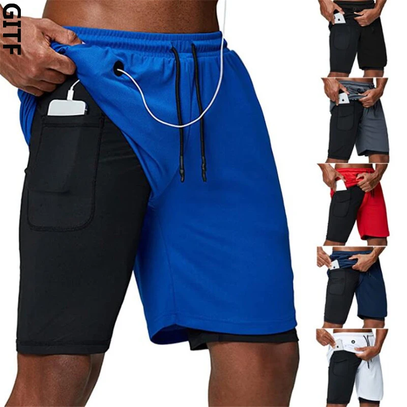 Gitf 2025 Mens 2 in 1 Fitness Running Thors Strue Suring Training Training Kortice Thorts Workout Jogging Fitness Gym Shorts