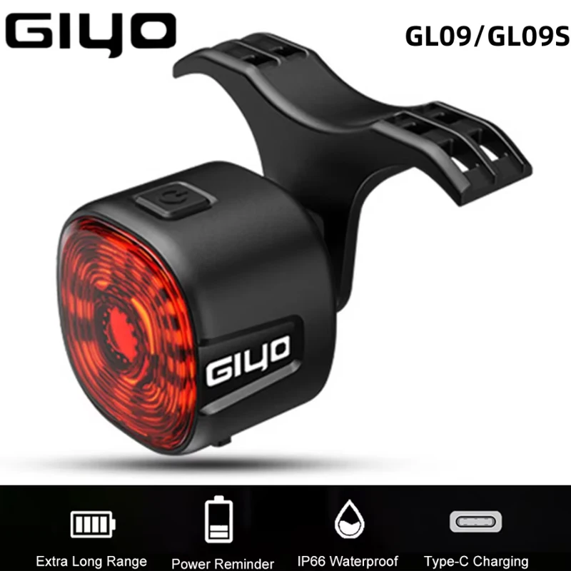 Giyo Light Cycling Taillights Smart/Normal MTB Road Bicycle IP66 Vodotesné nočné bezpečnostné chvostové svetlá Lampa Riding Príslušenstvo