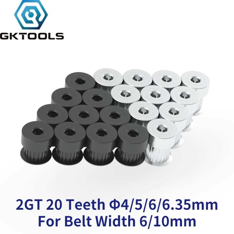 Gktools 2gt 20 zubov 2 m načasovanie kladky 4/5/6/6,35/8 mm pre 2MGT GT2 Synchrónna šírka pásu 6/10 mm Small Backlash 20teeth 20T