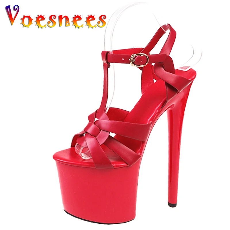 Gladiátor sandále T-Strap Dance Dance topánky Stripper päty Platforma Sandále Dám