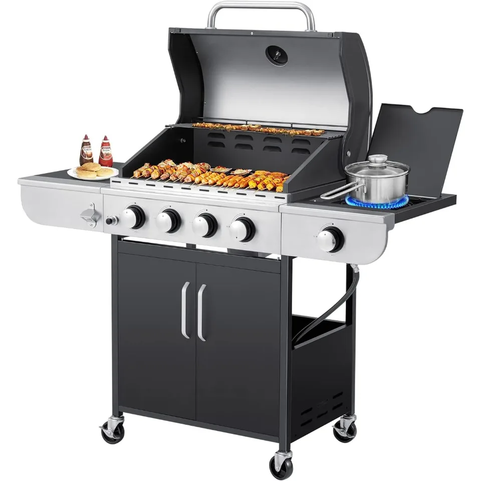 GLIL BBQ Propán GLIL, GRABECE GRILL GARECE GRAD GRABECE s kachľou a bočným stolom, 4 horák, grilovanie grilu