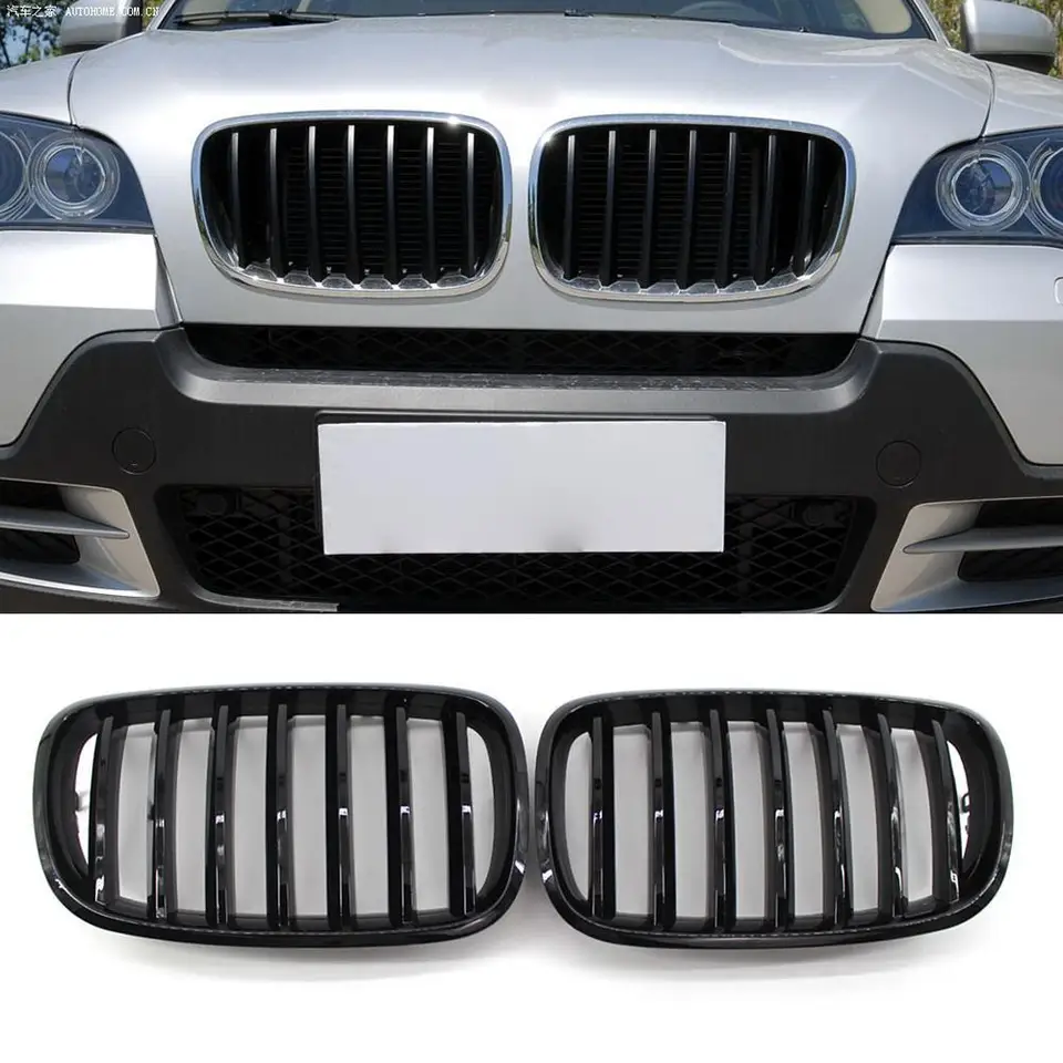 GLILLE GLOSE BLACK BLACK KIDNEY GRIL 1 pár pre BMW E70 X5 E71 X6 2007-2013