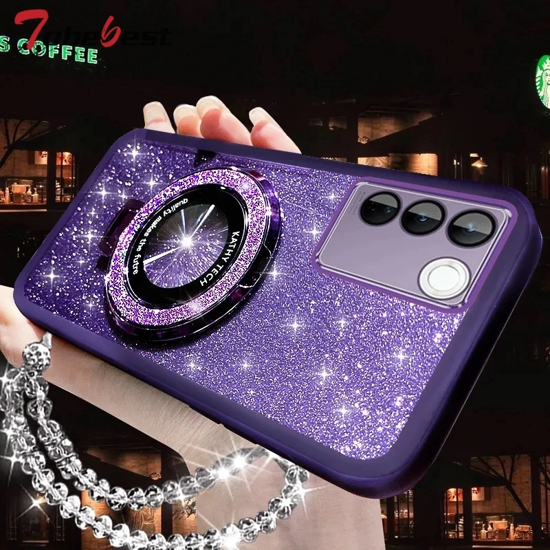 Glitter Crystal Bracelet Magsafe Držiteľ telefónu pre puzdro pre Samsung Galaxy A05 A05S A04E A04S A03 A03S A02S