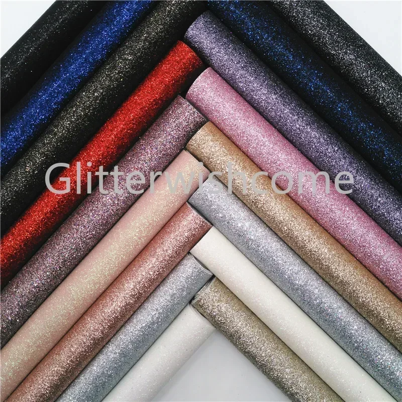 Glitterwishcome 21x29cm A4 Syntetická koža, hrubá jemná koža, faux PU kožená tkanina vinyl pre luky, GM3228A