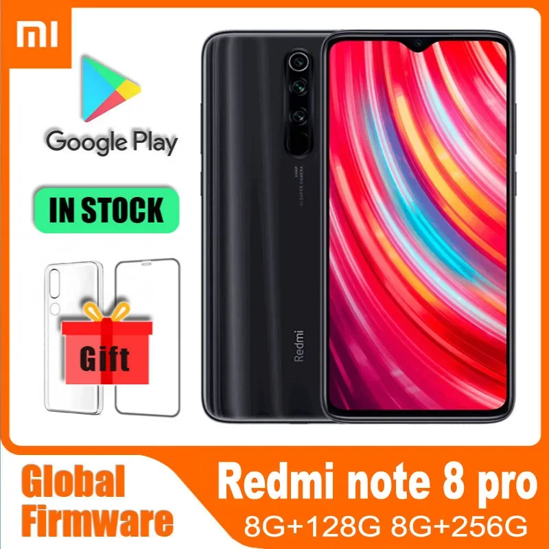 Global Rom Xiaomi Redmi Poznámka 8 Pro 8G 128G smartfón Android Android Mobile Pôvodný telefón Mobil Phone Použitý telefón