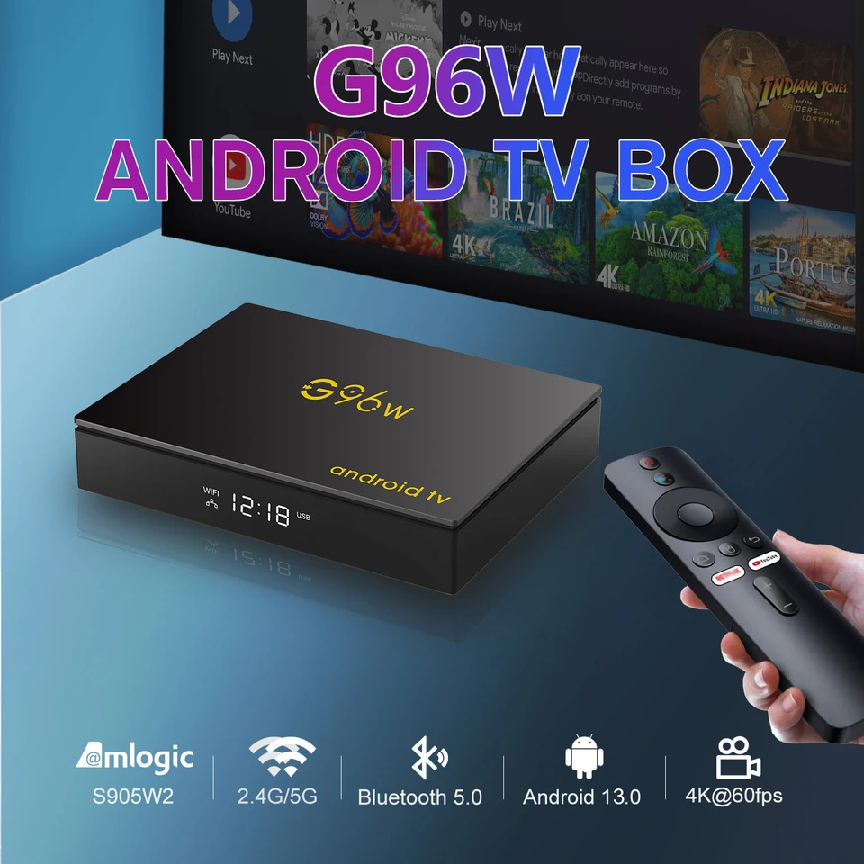 Globálna verzia G96W Android 13 Amlogic S905W2 Quad Core 4GB128GB Smart TV Box 8K Google Assistant Dual 2.4g5g BT5.0 Set Top Top Box