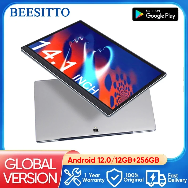 Globálna verzia Super 14,1 palca Tablet 12+256 GB Android 12.0 4G LTE Telefón IPS Kids Pads 2 in 1 tabliet Play Play Store