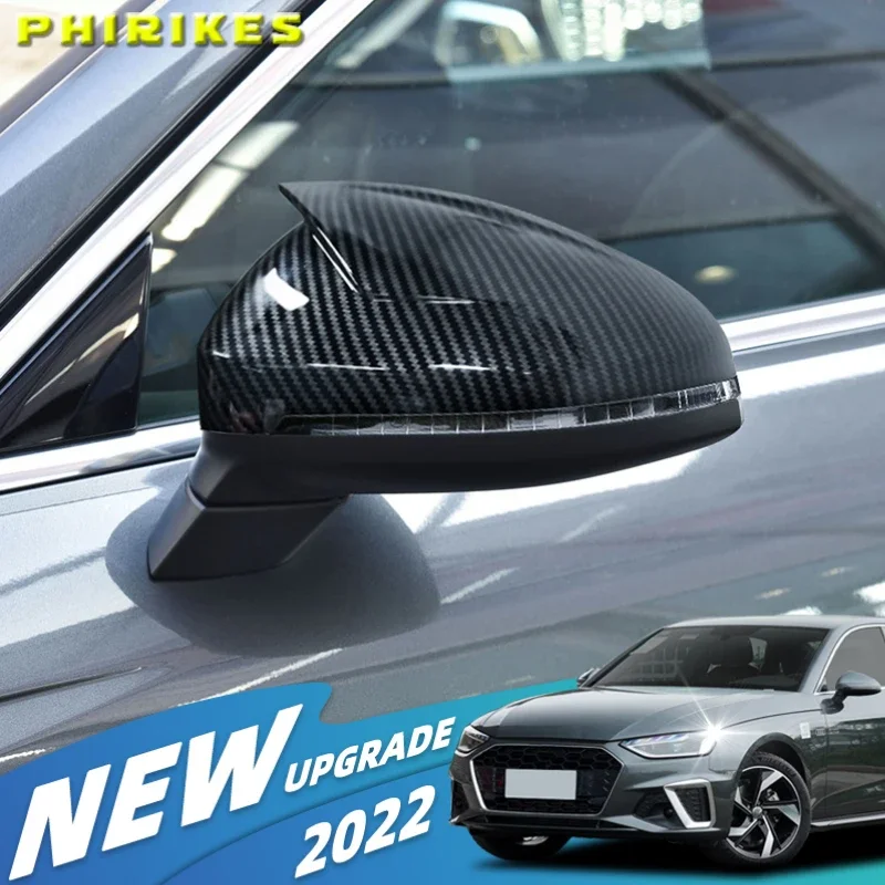 Gloss Black Bočné krídlo Zadné pohľady Zadné zrkadlové kryty obalu pre obaly pre Audi A4 S4 RS4 B9 2016 -2020 A5 S5 RS5 8W6