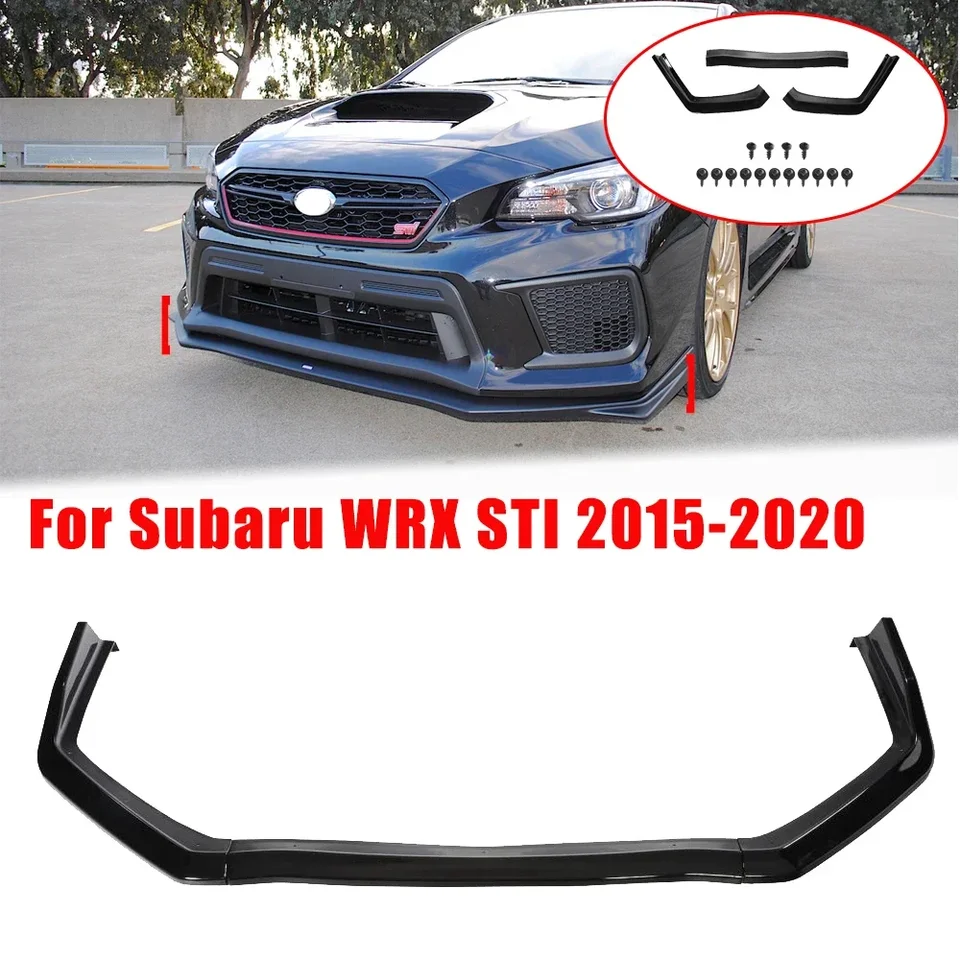 Gloss Black Car Front Dolný nárazník splitter Splitter Spoiler Difuser pre Subaru WRX STI 2015-2020
