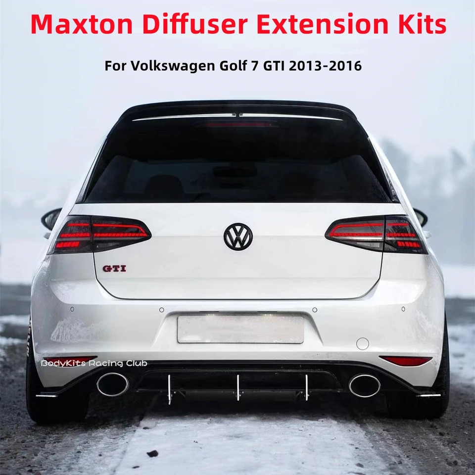 Gloss Black Maxton v štýle zadného nárazníka predlžovacieho rozlíšenia Valance Aero Kits pre Volkswagen Golf 7 GTI 2013-2016