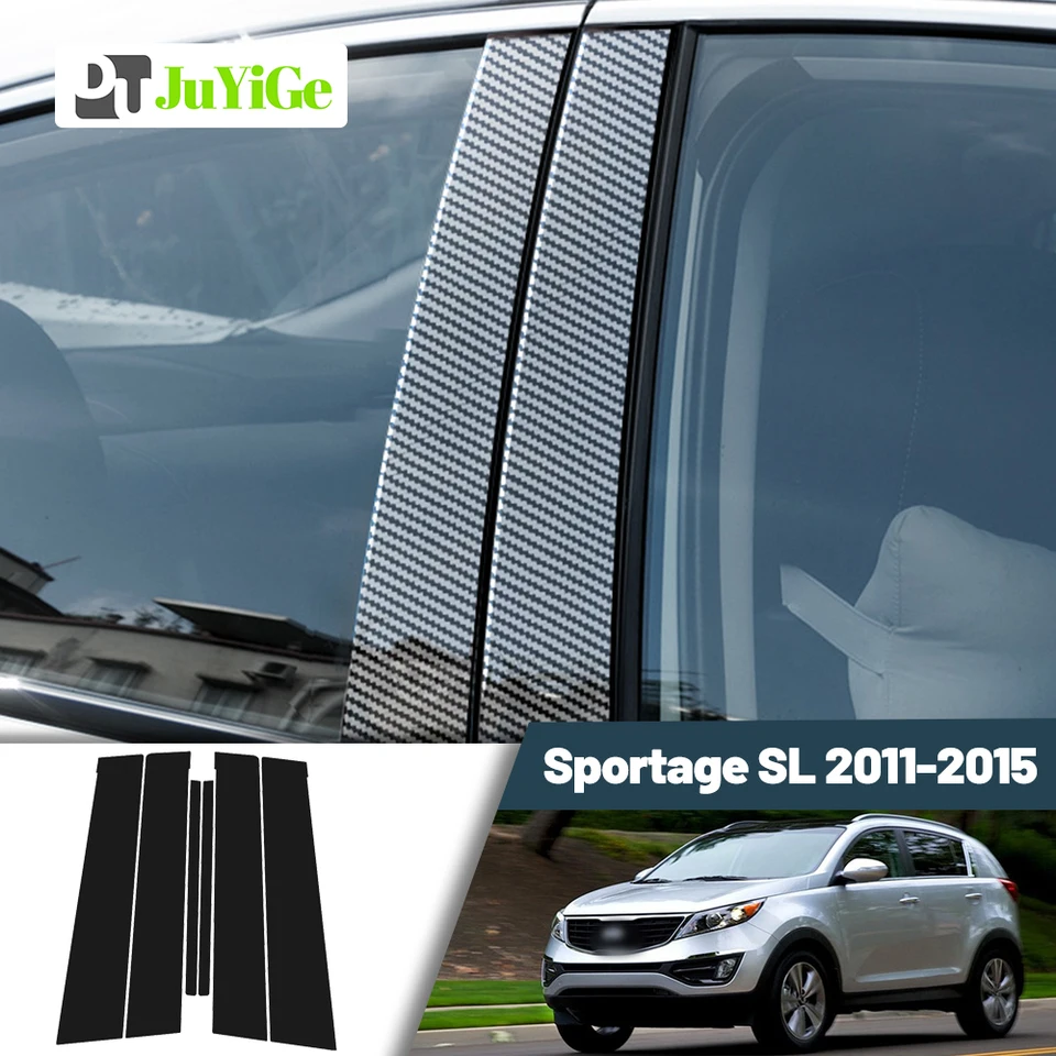 Glosy Black Black Fibre Dvere Deal Dvere BC stĺpka Príspevok Cover Cover pre Kia Sportage SL 2011-2015 2012 2013 2014