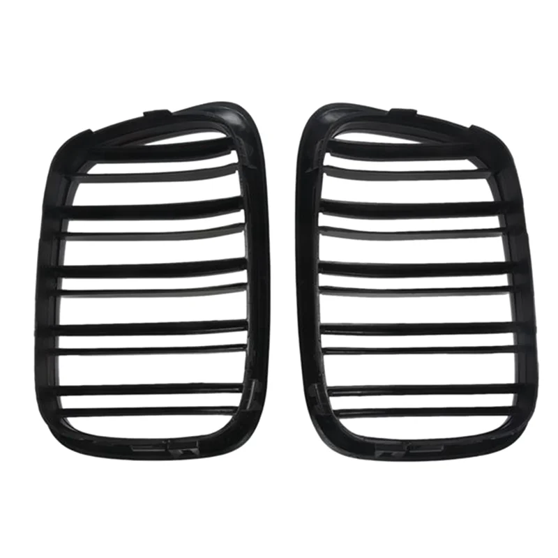 Glosy Black Front Hood Grille Grill Grill Dual Line pre BMW E39 5-série 525 528 1995-2004 51137005837 51137005838