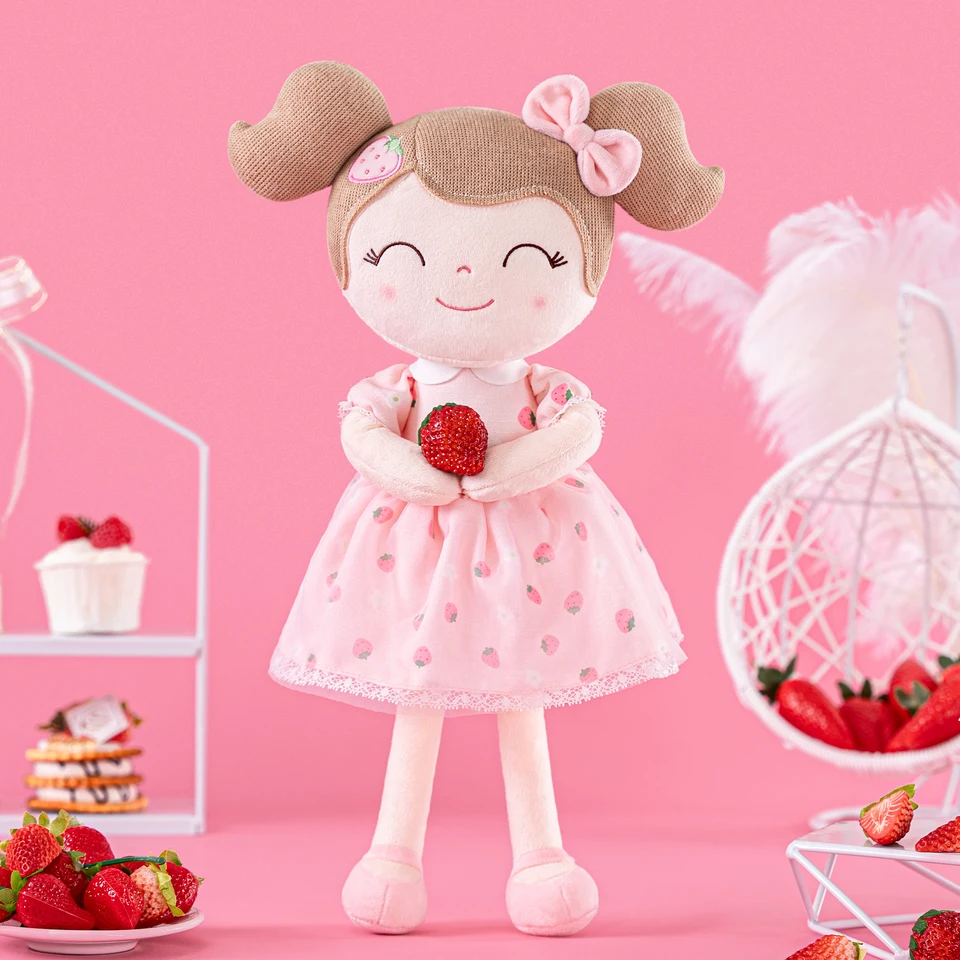 Gloveleya16-palcové prispôsobené detské bábiky Spring Girl Strawberry Baby Doll Darčeky látky Dolls