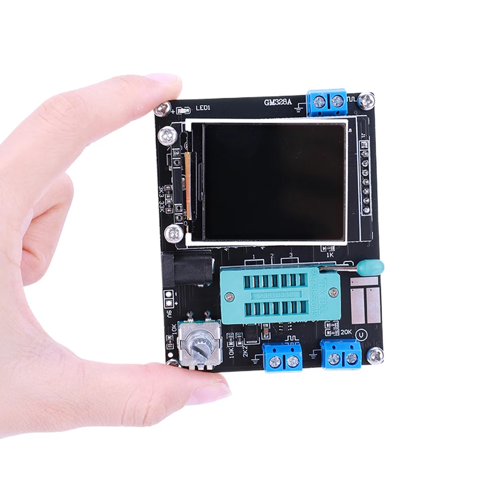 GM328 Tranzistorový tester LCR dióda kapacita frekvencie ESR Frekvenčný meter typu C náboj GM328A Voltový frekvenčný tester DIY