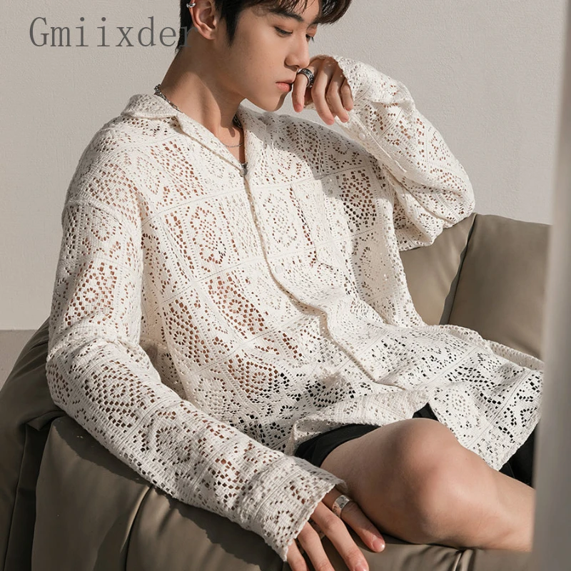 GMIIXDER DULOW OUTH THEN MEN Ženy Všestranné letné withy Thin Loose Hongkong Style Shirt Bunda britská elegantná podšívka blúzka