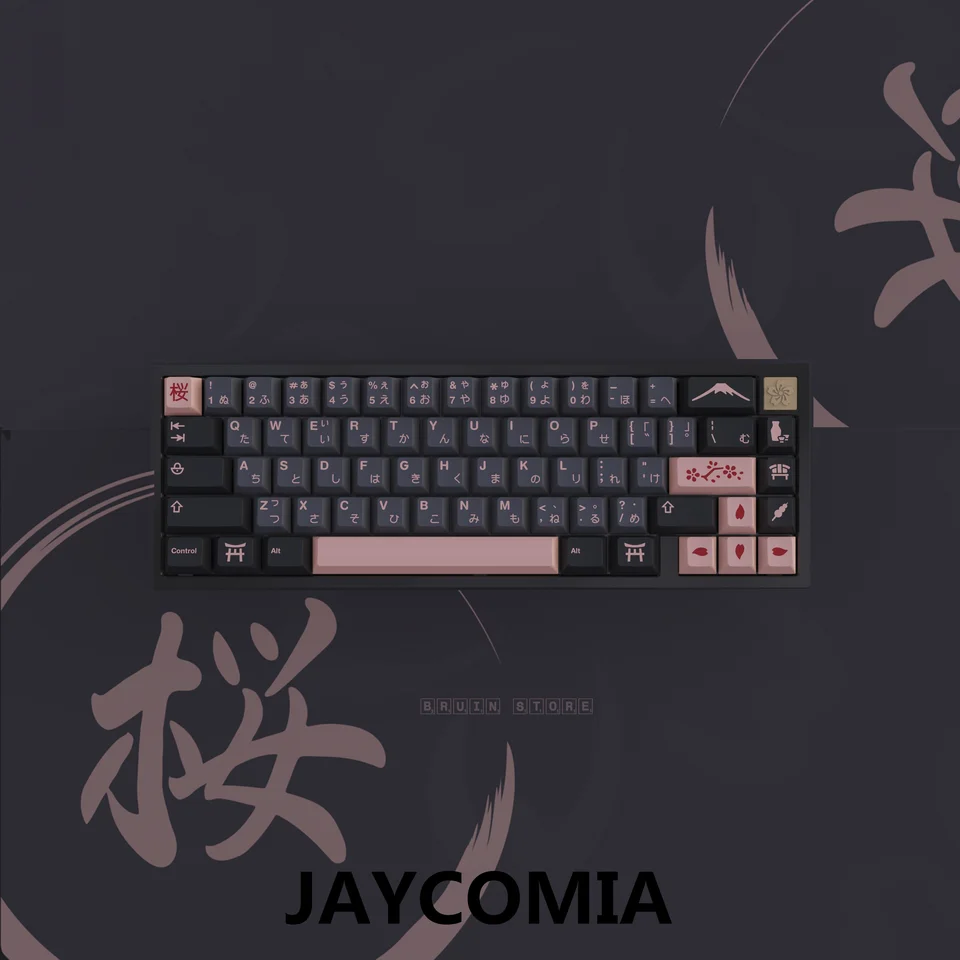 GMK Night Sakura Keycap 139/156 Kláves Dye Sub Cherry Profil