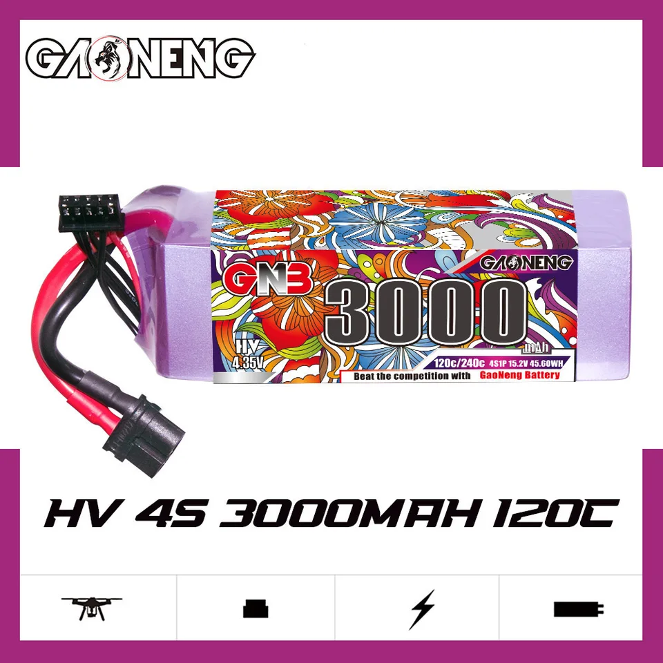 GNB LiPo batéria 4S 15,2V 3000MAH 120C/240C pre FPV Drone QuadCopter Helikoptér RC CAR STRÁNKY 15.2V Nabíjateľná batéria