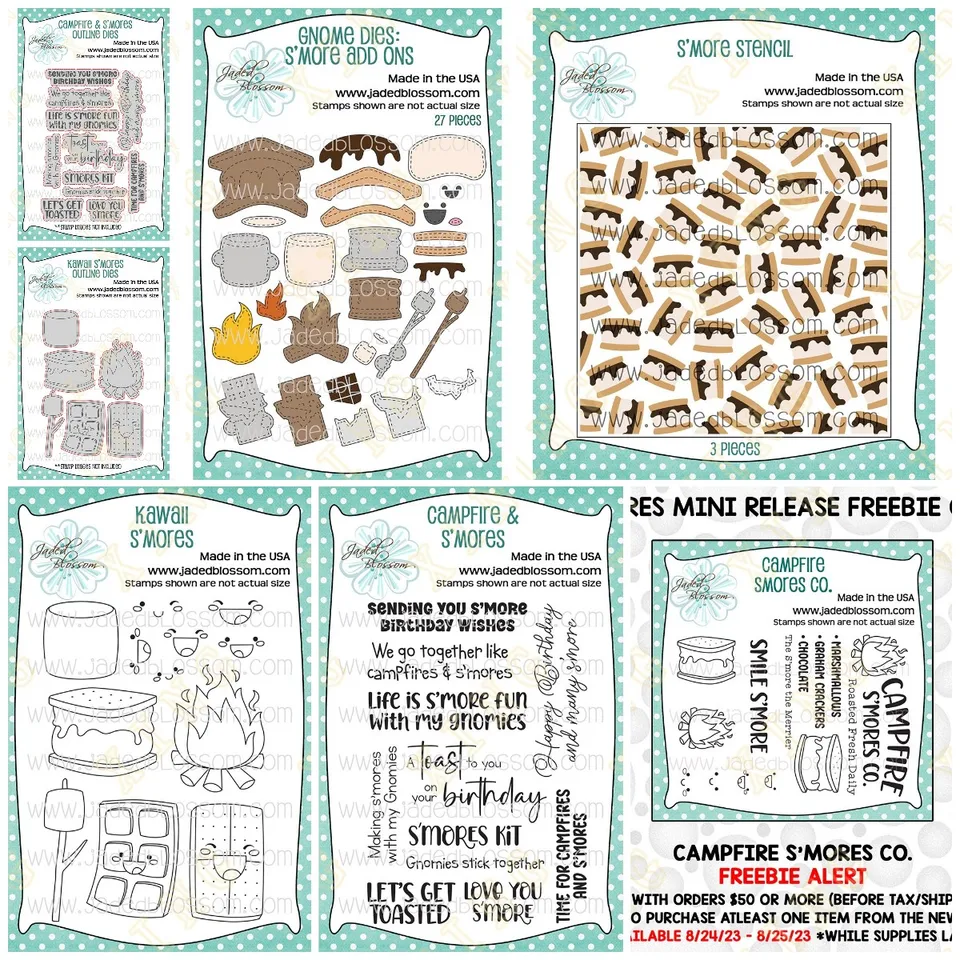 Gnome Campfire & S'Mores Metal Cutting Dies a Silikone Stamps Stencil DIY Scrapbooking Paper Ručne vyrábané známky s pečiatkami