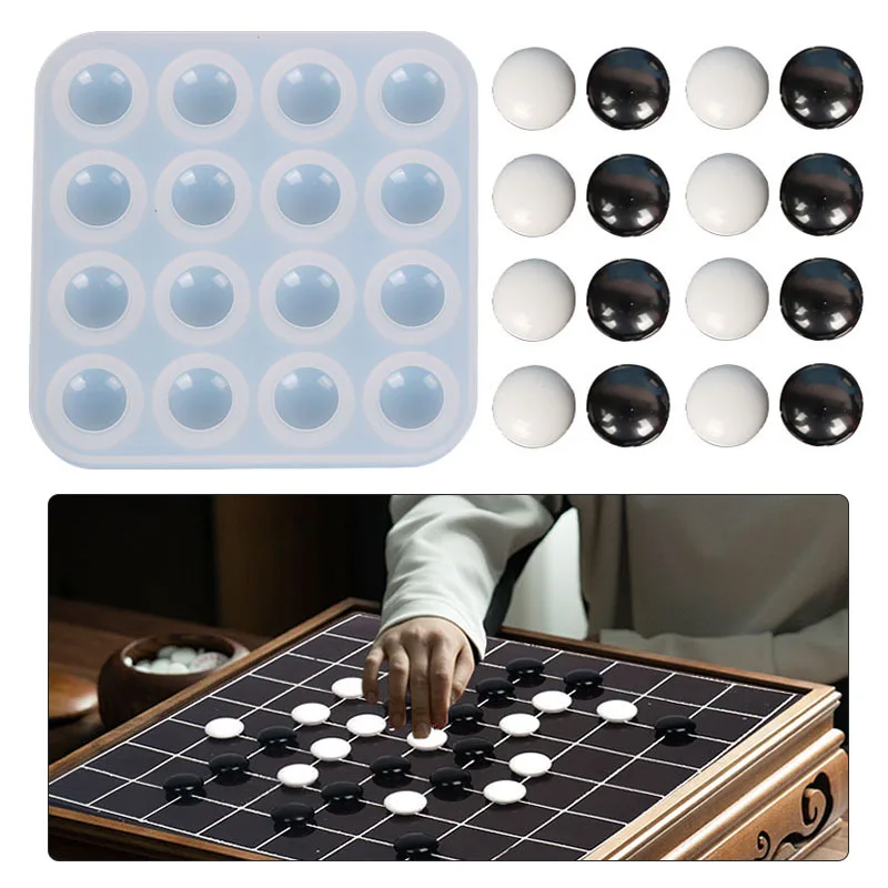 Go hra silikónová forma weiqi diy epoxidová živicia pleseň domáca kancelária dekorácia uv cyrstal silikón