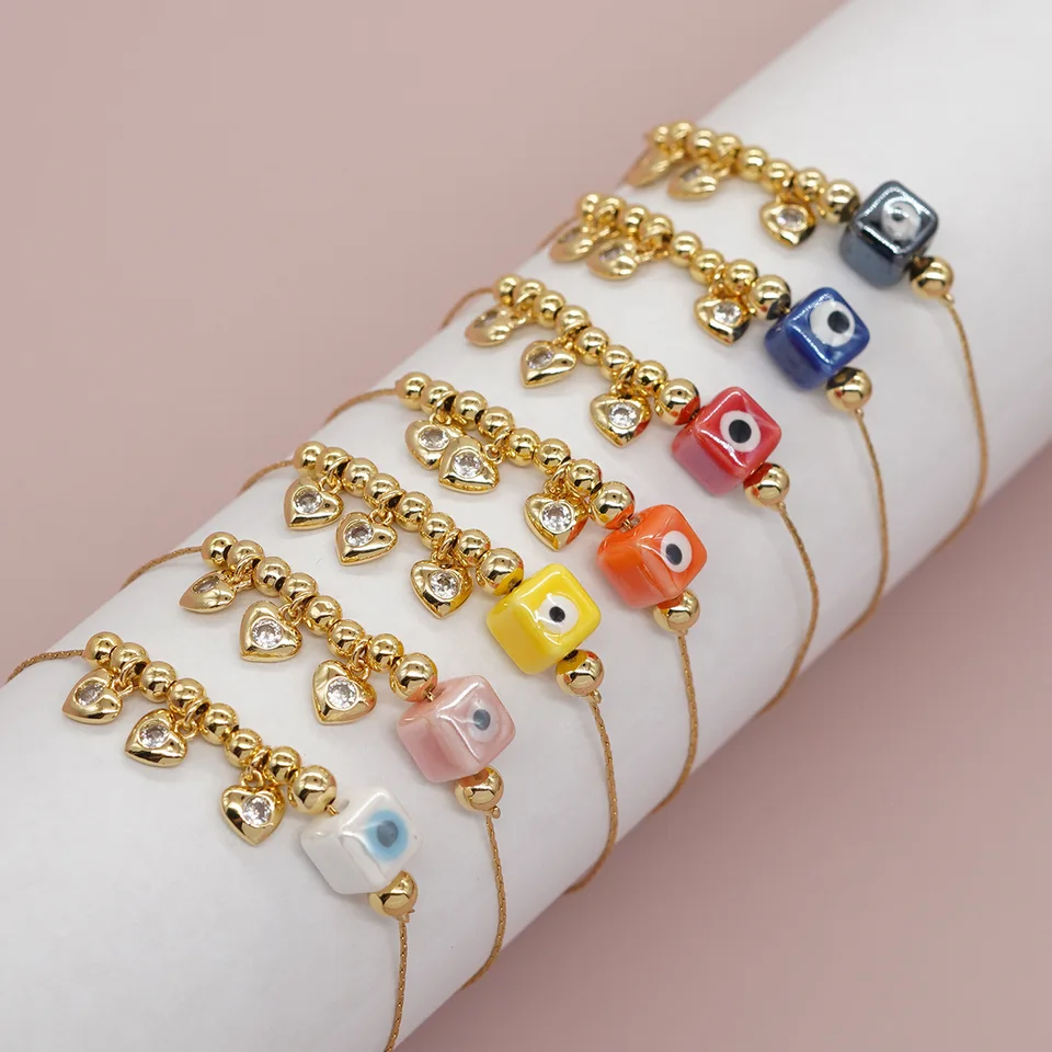 Go2boho 18k zlatý reťaz zlá oča s lampami s korálkami pre ženy pre ženy módne šperky srdce láska kúzlo