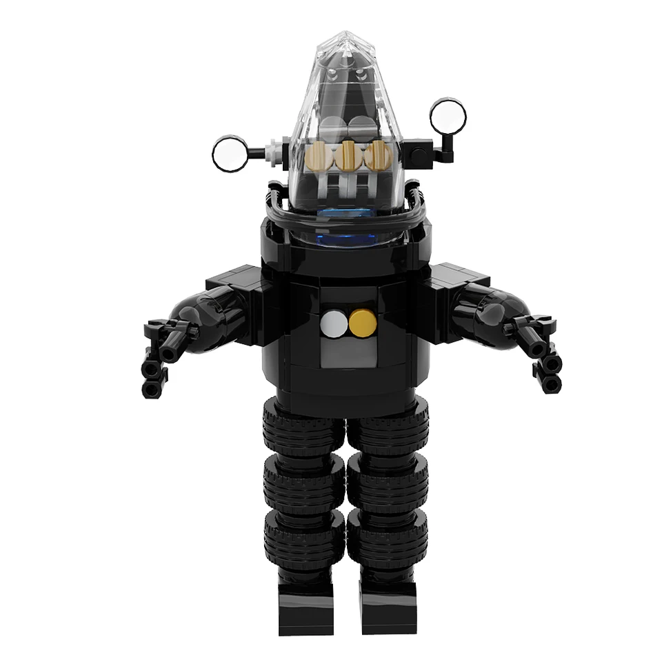 Gobricks MOC zakázané planétu Mecha Black Robins Movie robotický blok Blokovanie Set Time Machine Robot Brick Hračky Darček pre deti