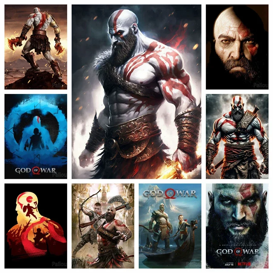 God of War Ragnarok 5D DIY Diamond Painting Súpravy GREES MYTOLÓGIA KRATOS ART MOSAIC CROSS CROSS Stitch Handcraft DECON DIOR