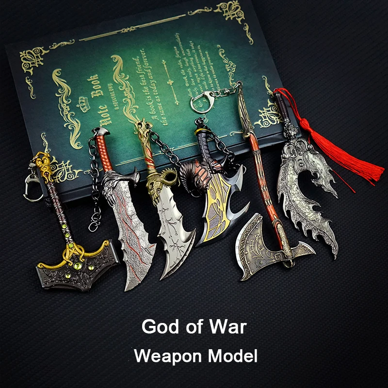 God of War zliatiny Periférie modelov Pendant Anime Kratos zbrane kovová replika Miniatúrna dekorácia Blade of Chaos Ozdoby