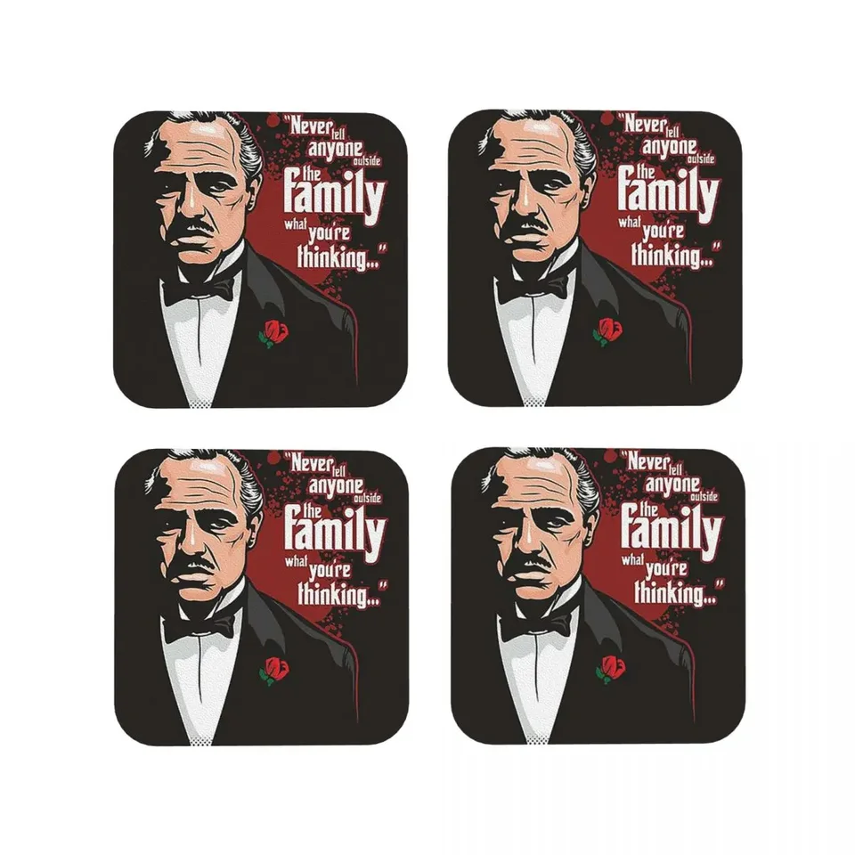 Godfath Coasters Kitchen prestierania nekĺzavých izolačných šálok kávových rohoží pre dekorácie domáce riadové vankúšiky set 4