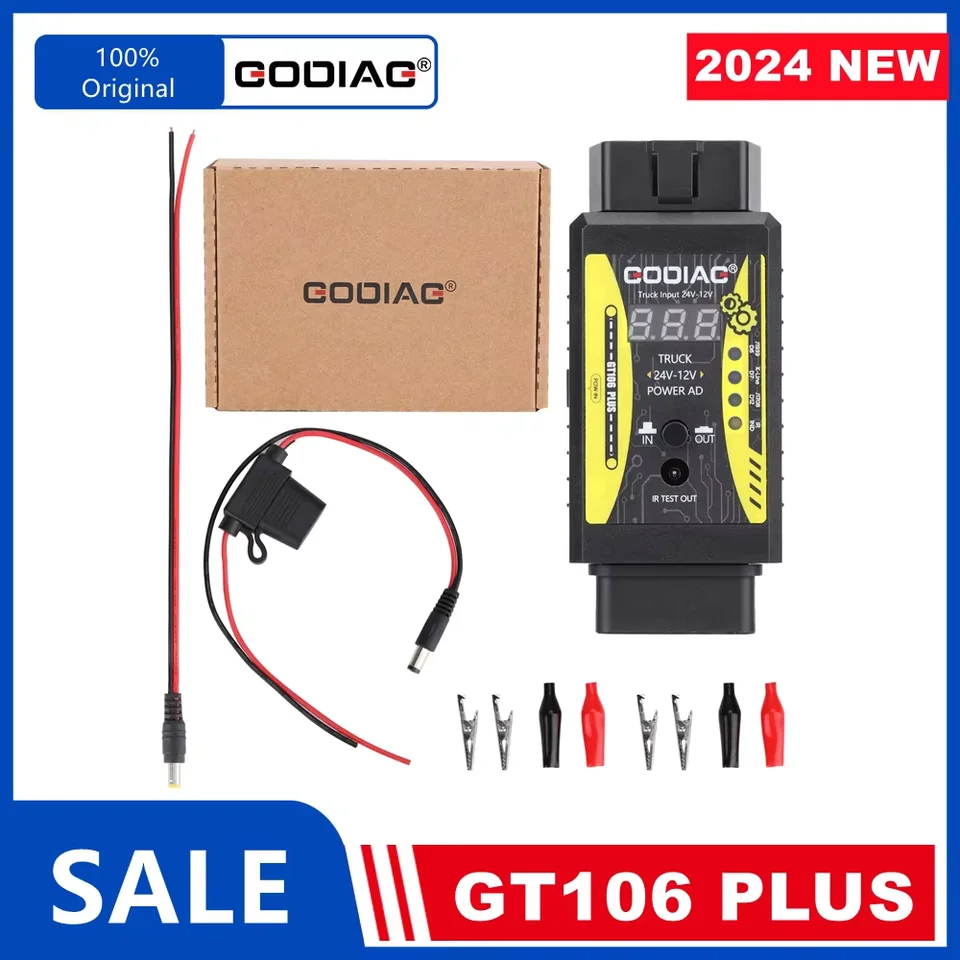 Godiag GT106 plus 24 V až 12 V HEADLODNÉ TRUCK Universal Converter Adapter pre X431 EasyDiag/ ThinkCar2/ ThinkDiag
