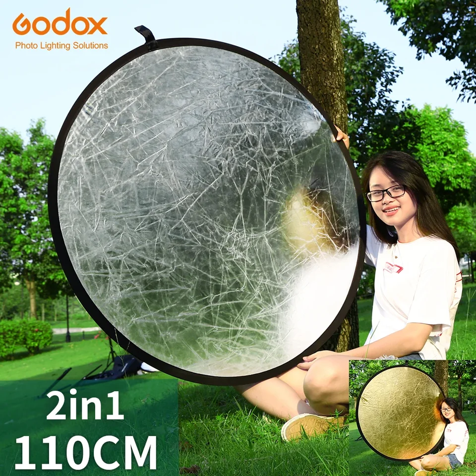 Godox 60x90cm 80cm 110 cm 2 v 1 zrútená svetlo okrúhla fotografická reflektor pre štúdio Multi Photo Disc
