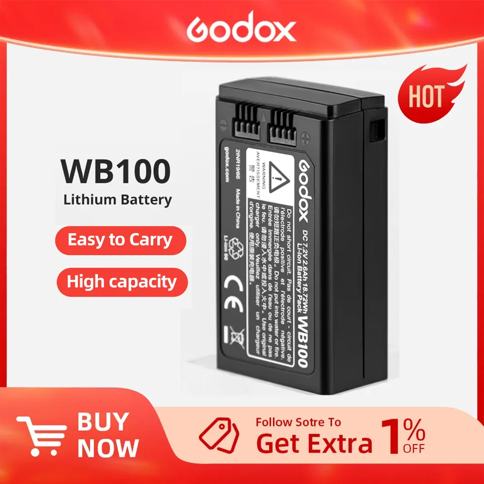 GODOX AD100PRO WB100 LI-ION BATCELICKÁ BATÍVA PRE GODOX AD100PRO FLASH