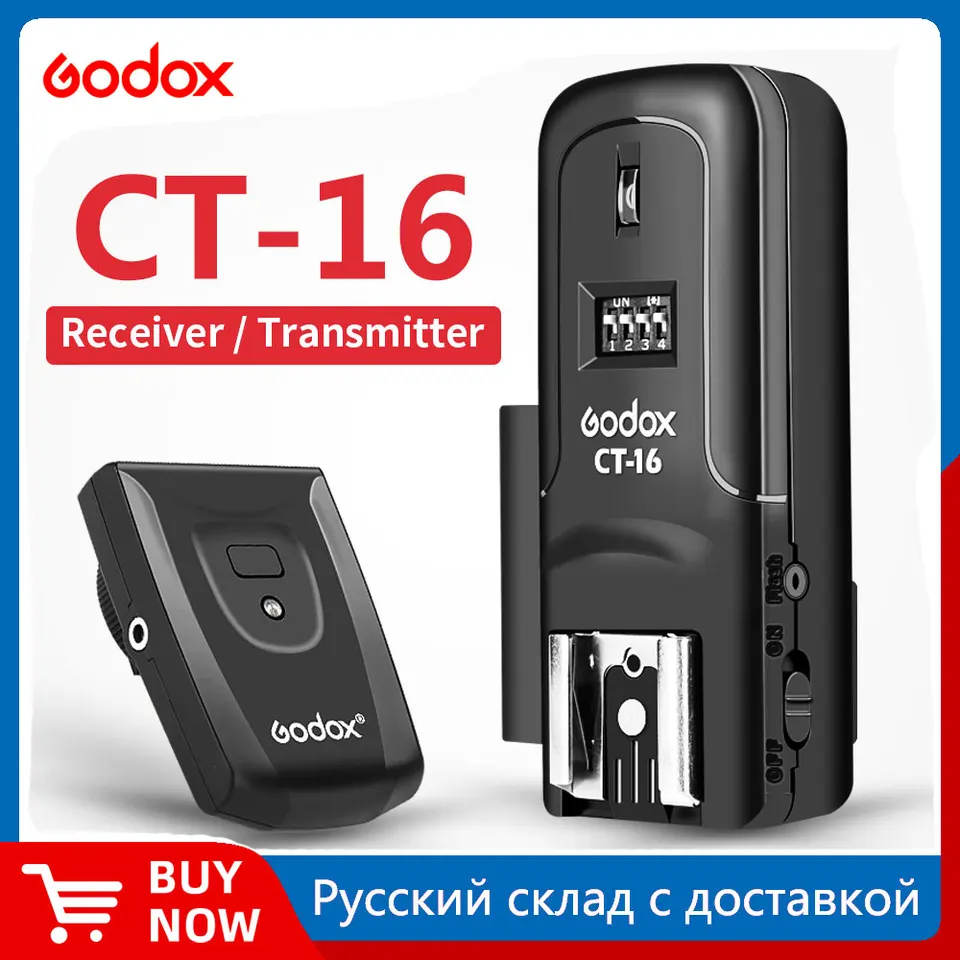 Godox CT-16 Wireless 16 kanálov Radio Flash Trigger Venmitter + prijímač set pre Canon Nikon Pentax Studio Flash