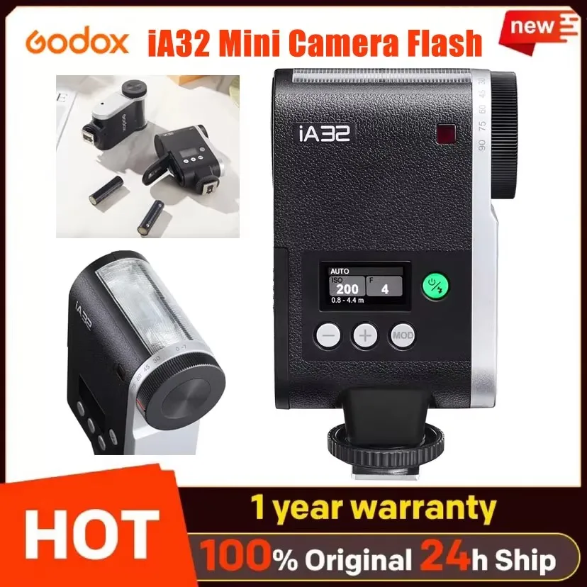 Godox IA32 Mini Camera Flash až do 490 plných bleskov 6200K manuálny blesk pre rôzne modely fotoaparátu Optické režimy S1/S2