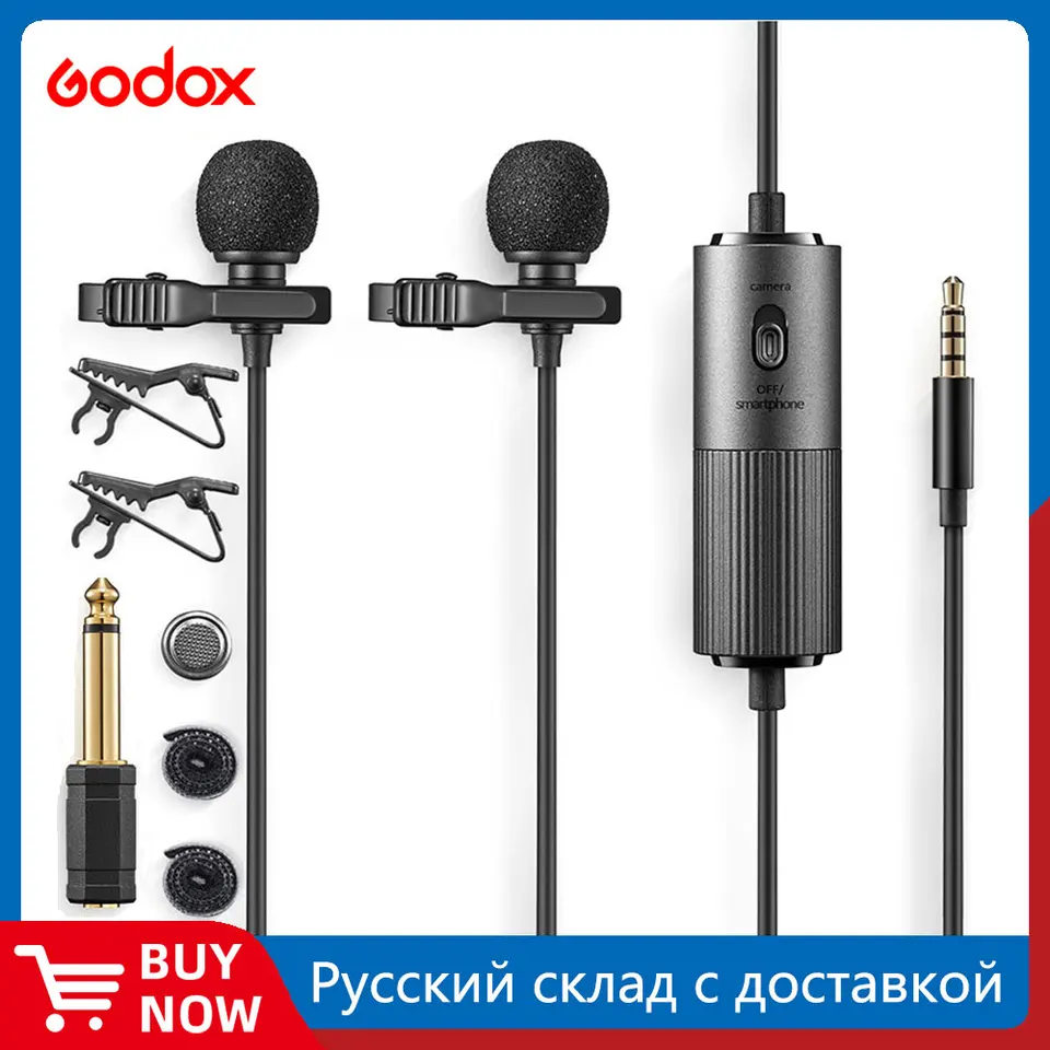 Godox LMD-40C MIC káblové 3,5 mm LaVallier Microfón Clip-On Condenter pre inteligentný počítačový zapisovač Vlog DSLR CAMBCORDER AUDIO AUDIO