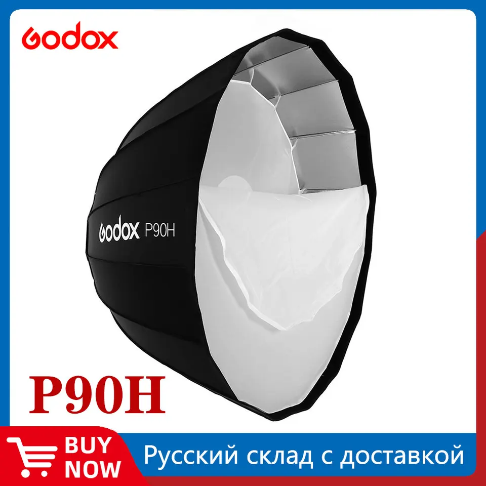 Godox Prenosný P90h 90 cm hlboký parabolický softbox Bowens Mount Studio Flash Speedlite Reflector Photo Studio Softbox