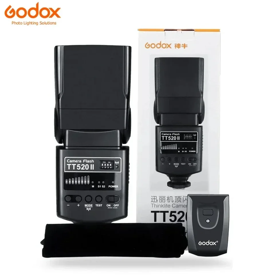Godox TT520 na fotoaparáte Flash Electronic Speedlite+AT-16 2,4G Wireless Trigger Trigger Letter Sprievodca S1 S2 Režim pre Canon Nikon Pentax