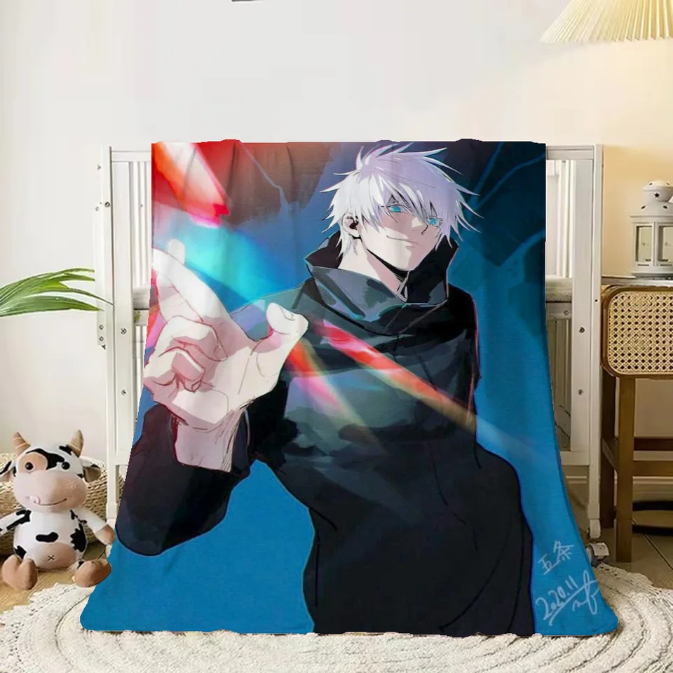 Gojo Satoru hrubé prikrývky pre zimnú prikrývku Vlastné prikrývky Kráľovská veľkosť postele prikrývka 150 cm x 200 cm luxusná obliečka na pláži uterák