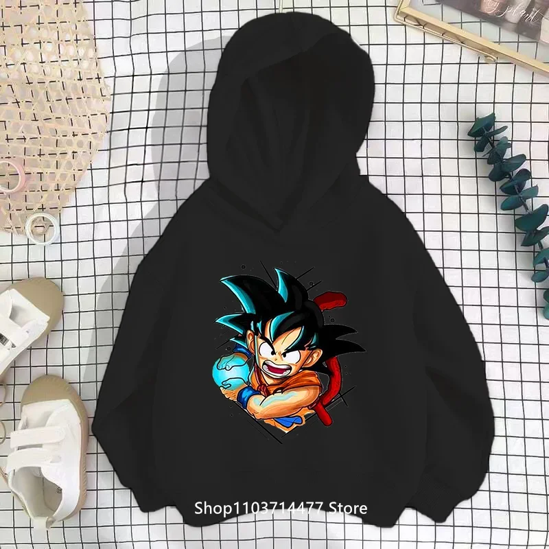 Goku Zelenina tlač pullover módu draka lopta z mikiny pre deti chlapcov a dievčatá mikina uvoľnená jarná jeseň s dlhým rukávom