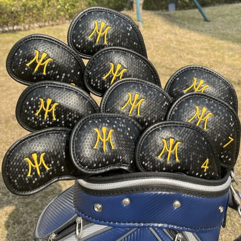 Golden M Design Golf Iron Headcovs 10ks PU Materiály Golf Irons Hlava pokrýva 4-9 PAS Nové na sklade