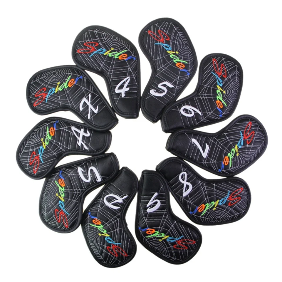 Golf Iron Cover Club Head Ochranný kryt Spider Web Web Web Cover Cover Golf Cap Cover Witerproof 10