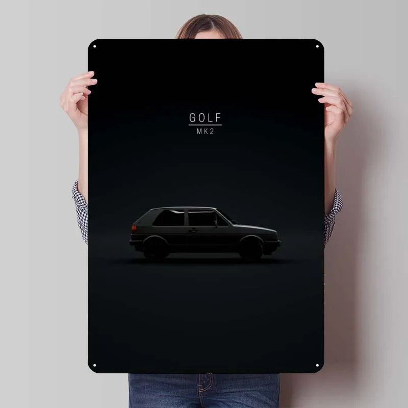 Golf Mk2 Tinkplate Sign Auto Plagát Domov obývacia izba dekorácia estetické prispôsobiteľné kovové značky pre nástenné umenie dekorácie retro retro