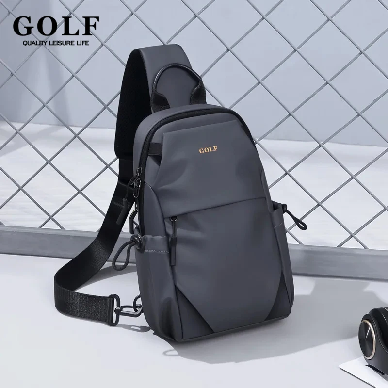 Golf New Men Hrudník vrecko s jedným ramenom Crossbody Tašky Vodotesné pánske vrecko Oxford Handrege Kabelka Jeden ramenný batoh