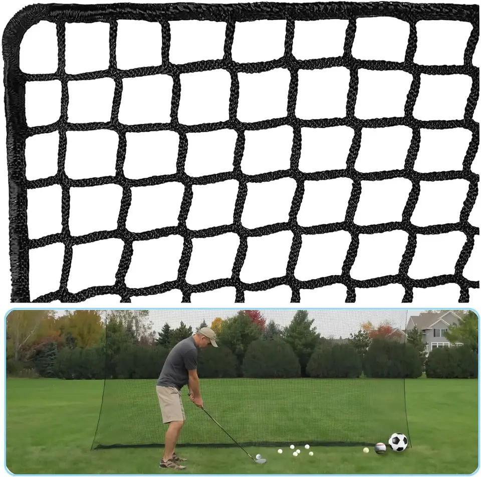 Golfová tréningová sieťová loptička zasiahnutá sieťou, bezohľadná športová bariéra siete futbalová sieť