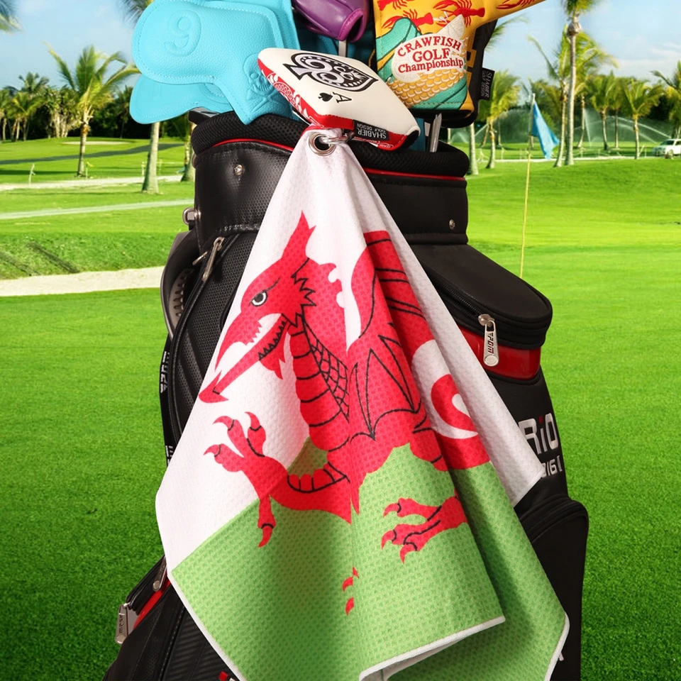 Golfové príslušenstvo UK Vlajka 40*60 cm tlače Waffle Golf Towel