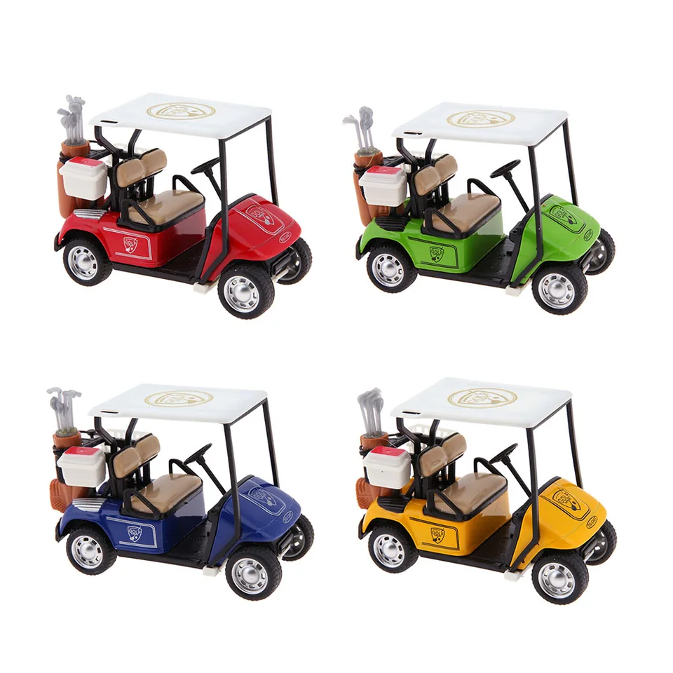 Golfové vozíky Praktické ozdoby Model Mini Pullback Action Golf Cart Model pre deti s ľahkou hudbou pre deti