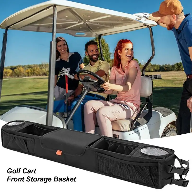 Golfový košík predný úložný kôš golfový košík s košík s izolovanými pohárik