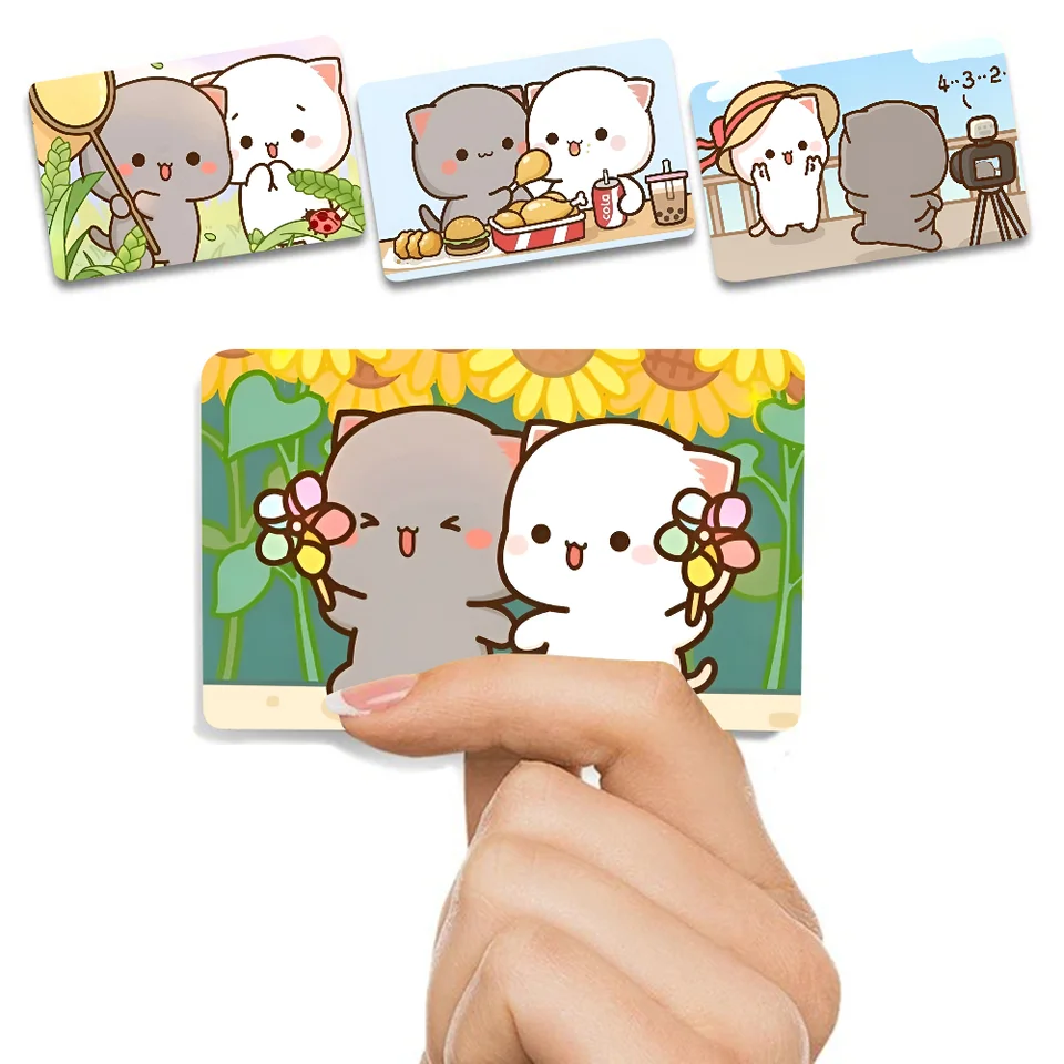 Goma a Peach Anime Cartoon Sticker Film Skin For pre kreditnú kartu debetnú banku kartu