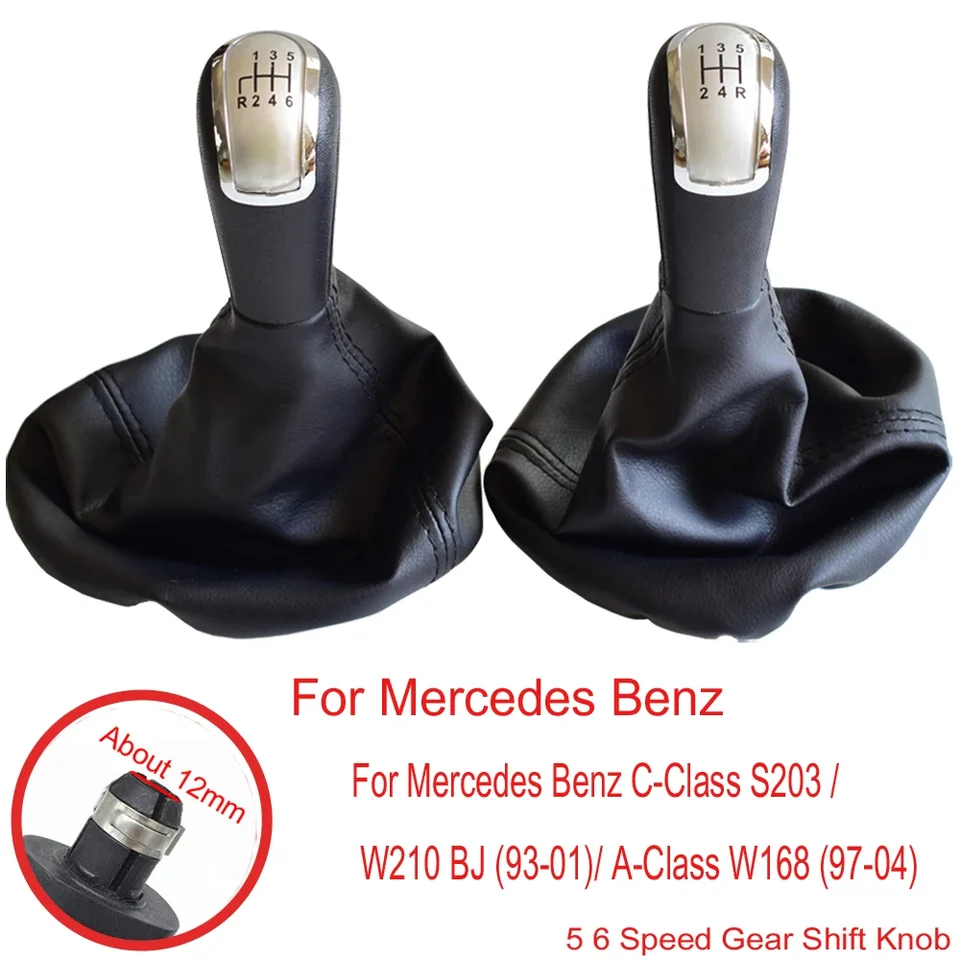Gombičkový gombík Gombon Shifter Gomb Anti-Dust Gaiter Boot pre Mercedes Benz C-Class W203 S203 / W210 BJ (93-01) / A-A-A160 W168 (97-04)