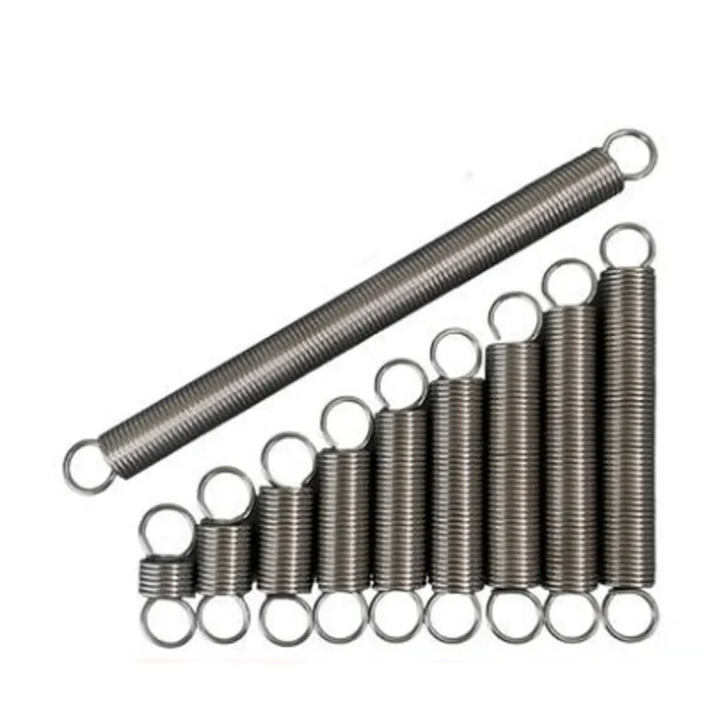 Good1 4ks 0,8 mm priemer drôtu Pull Springs Single Cievka pružina 9 mm OD 25 mm-90 mm Celková dĺžka z nehrdzavejúcej ocele hladký povrch