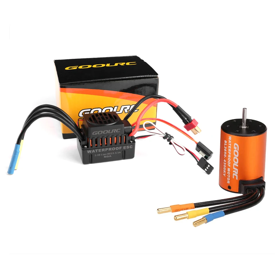 GOOLRC UPDATE Vodotesný 3650 4300kV bez kefy s motorom 60A ESC Combo Set pre 1/10 RC CAR TRACK